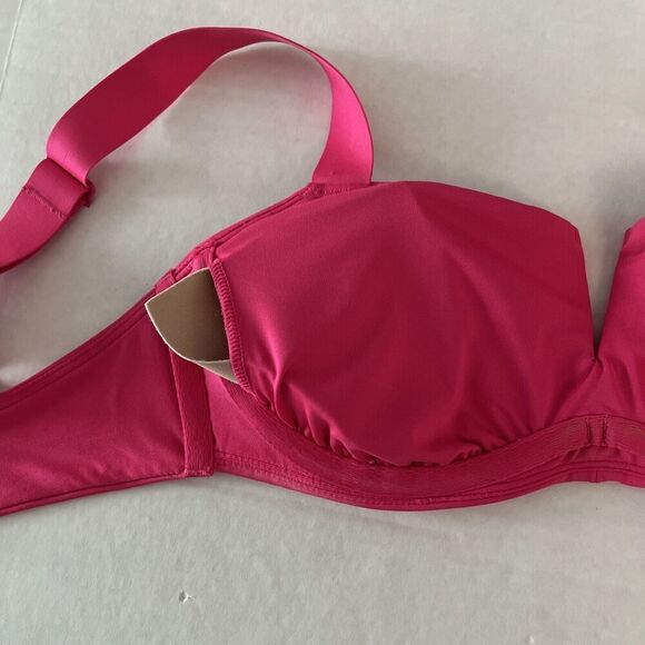 Athleta Women's Sz 36 B/C Pink Square Neck V Underwired Bra Cup Bikini Top - Picture 5 of 7